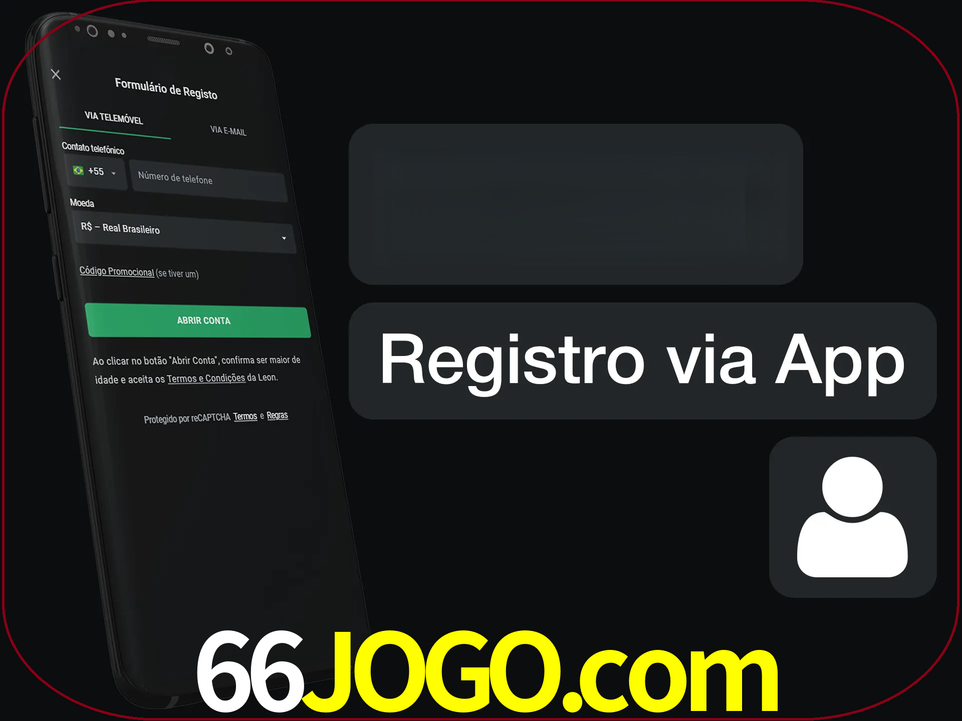 Registre-se com duas etapas usando o aplicativo.