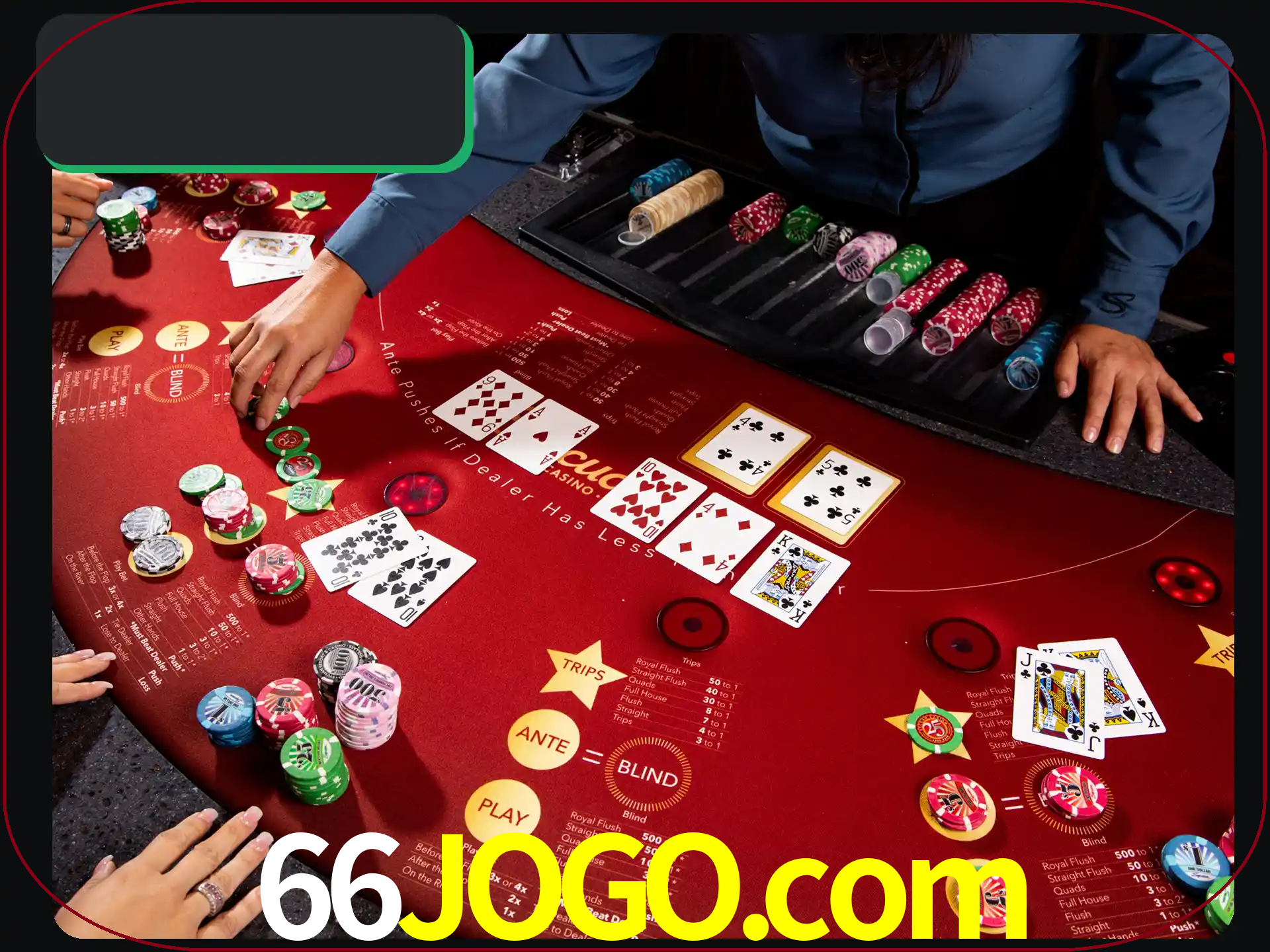 Jogue pôquer com pessoas reais em uma mesa.