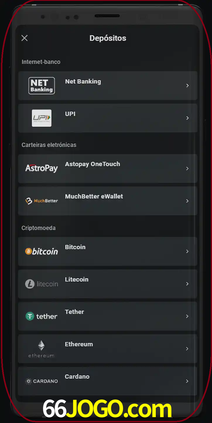 Você pode usar métodos alternativos de depósito.