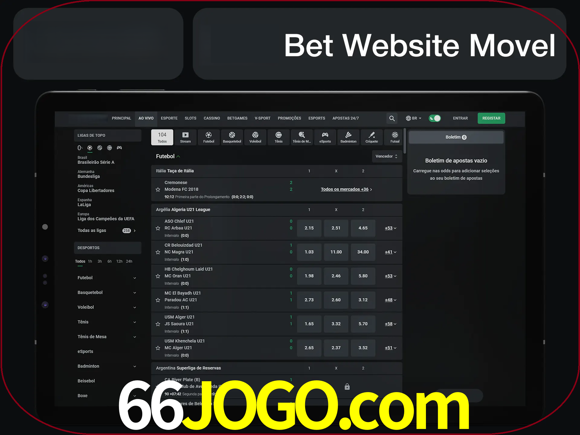 Use nosso website em qualquer dispositivo.
