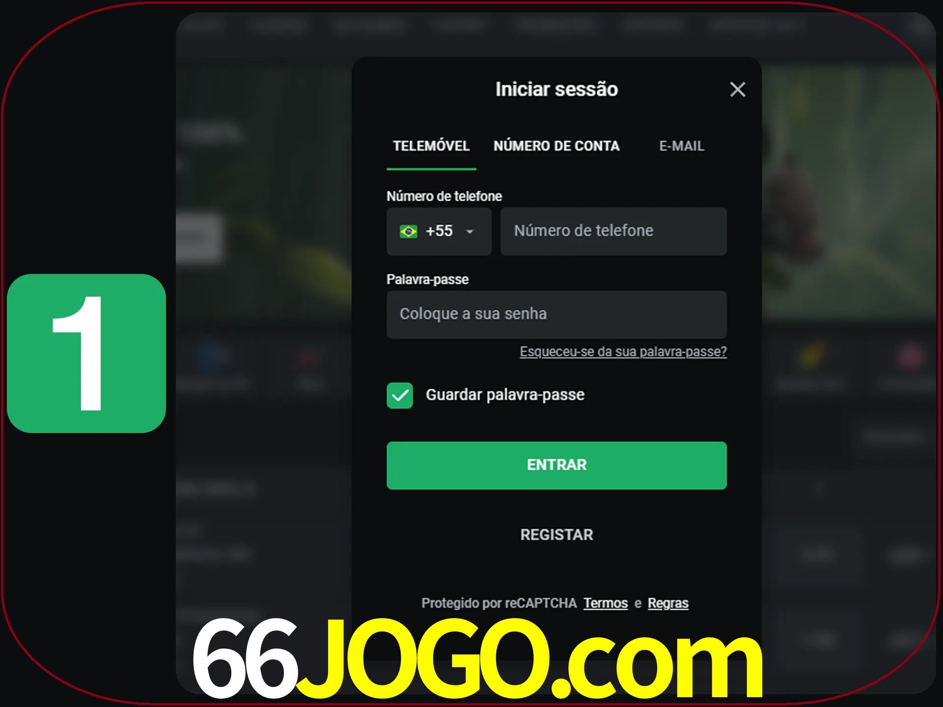 Clique no botão Entrar.